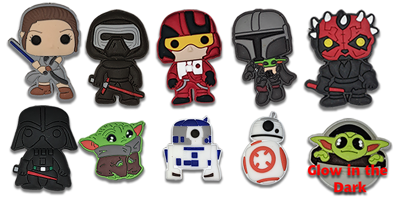 Star Wars Shoe Charms - baby Yoda / Mandalorian / Darth Vader