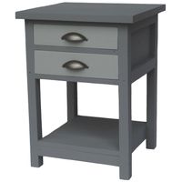 Grey 2 Drawer Bedside/Side Table/Pedestal/Nightstand Crafted from Wood