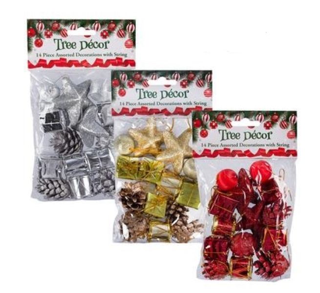Christmas Tree Decor Box Cone Star - 14 Pieces Per Pack (Pack of 3)