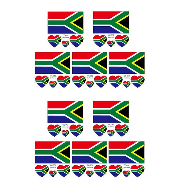 10 Packs South Africa Flag Body Face Arm Sports Tattoo Stickers