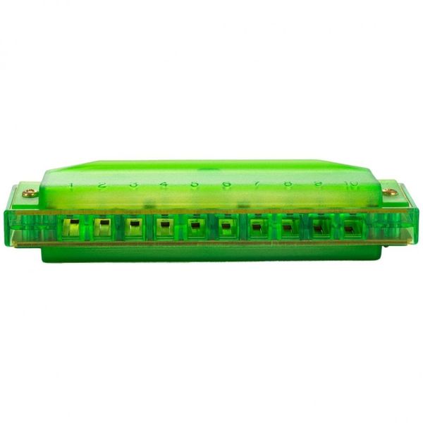 Hohner Translucent Harmonica M5253 Green with Hardcase