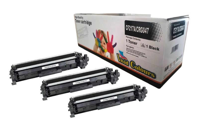 Vivid Colours Compatible with Canon 047 / HP 17A Black Toner Cartridge x3