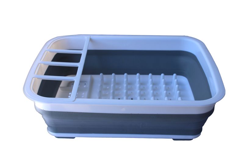 Collapsible Dish Drying &amp; Draining Rack &amp; Kitchen Dinnerware Organizer