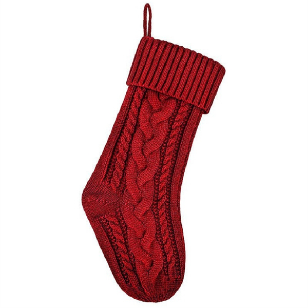 Knitted Christmas Stockings- Red Fireplace Hanging Socks