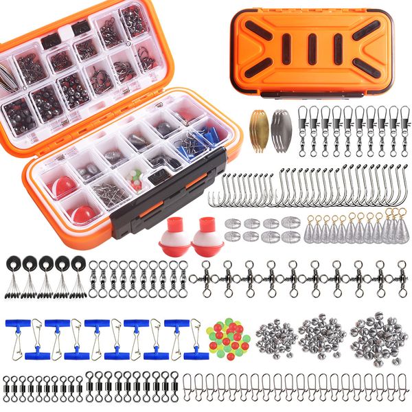 Fishing Tackle Kit 254 Piece for Bass Trout Salmon with Box