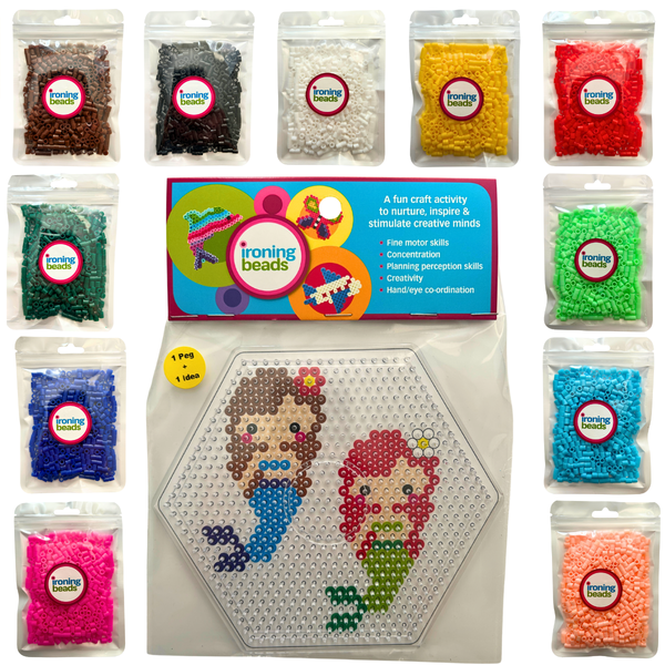 Ironing Beads - Bead &amp; Pegboard Pack - Mermaid Friends - 5500 Beads