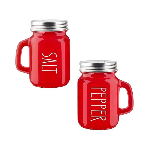 2 Piece - Sleek Glass Salt &amp; Pepper Shakers