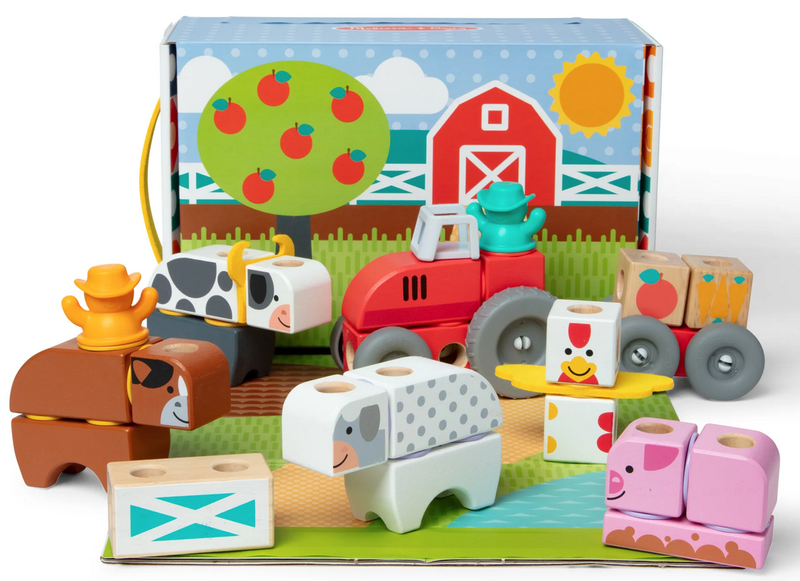 Melissa &amp; Doug Blockables Solid Wood Building Blocks (56) - Farm Play Set