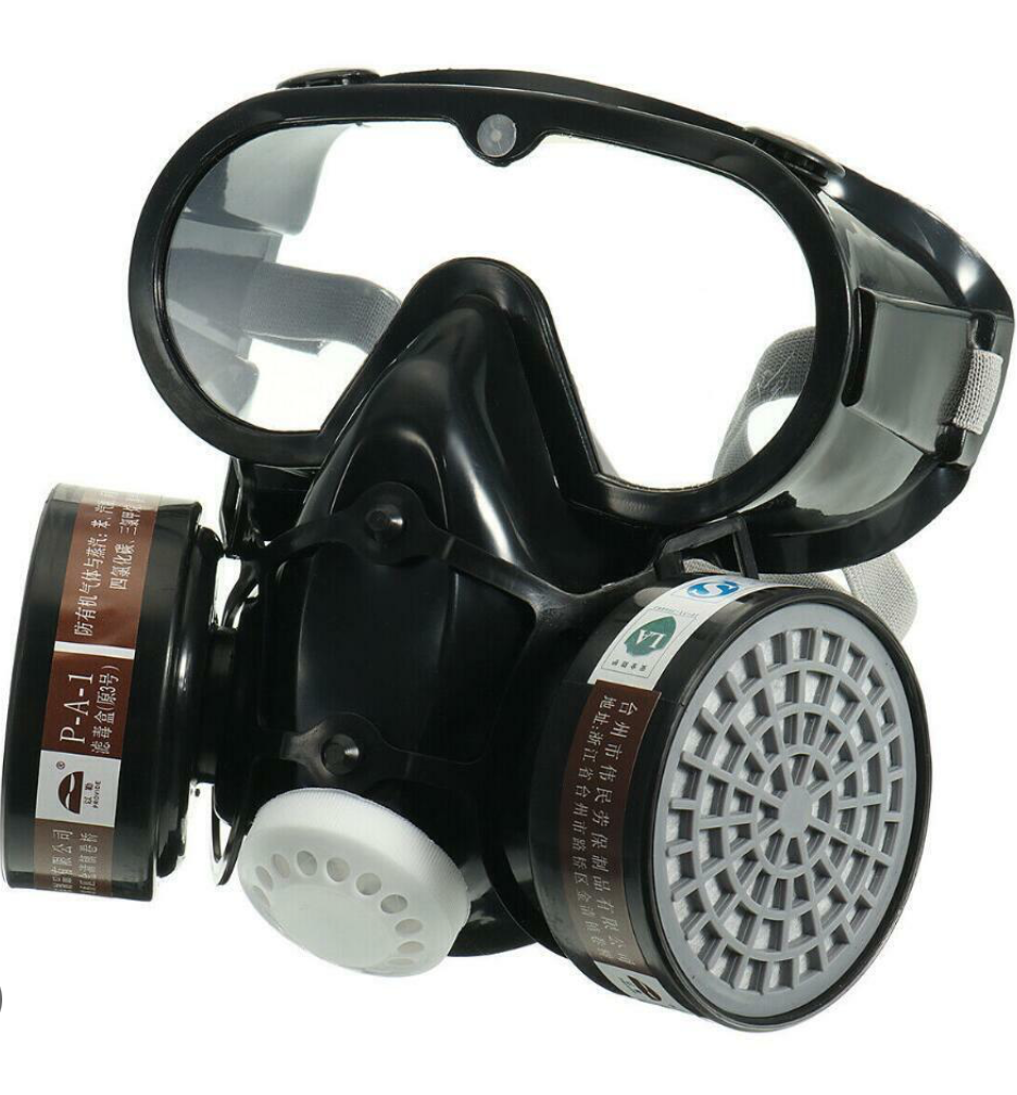 Full face gas mask with goggles and formaldehyde anti-dust respirator ...