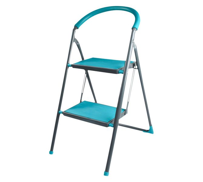 2 Step Kitchen Ladder Silver and Blue