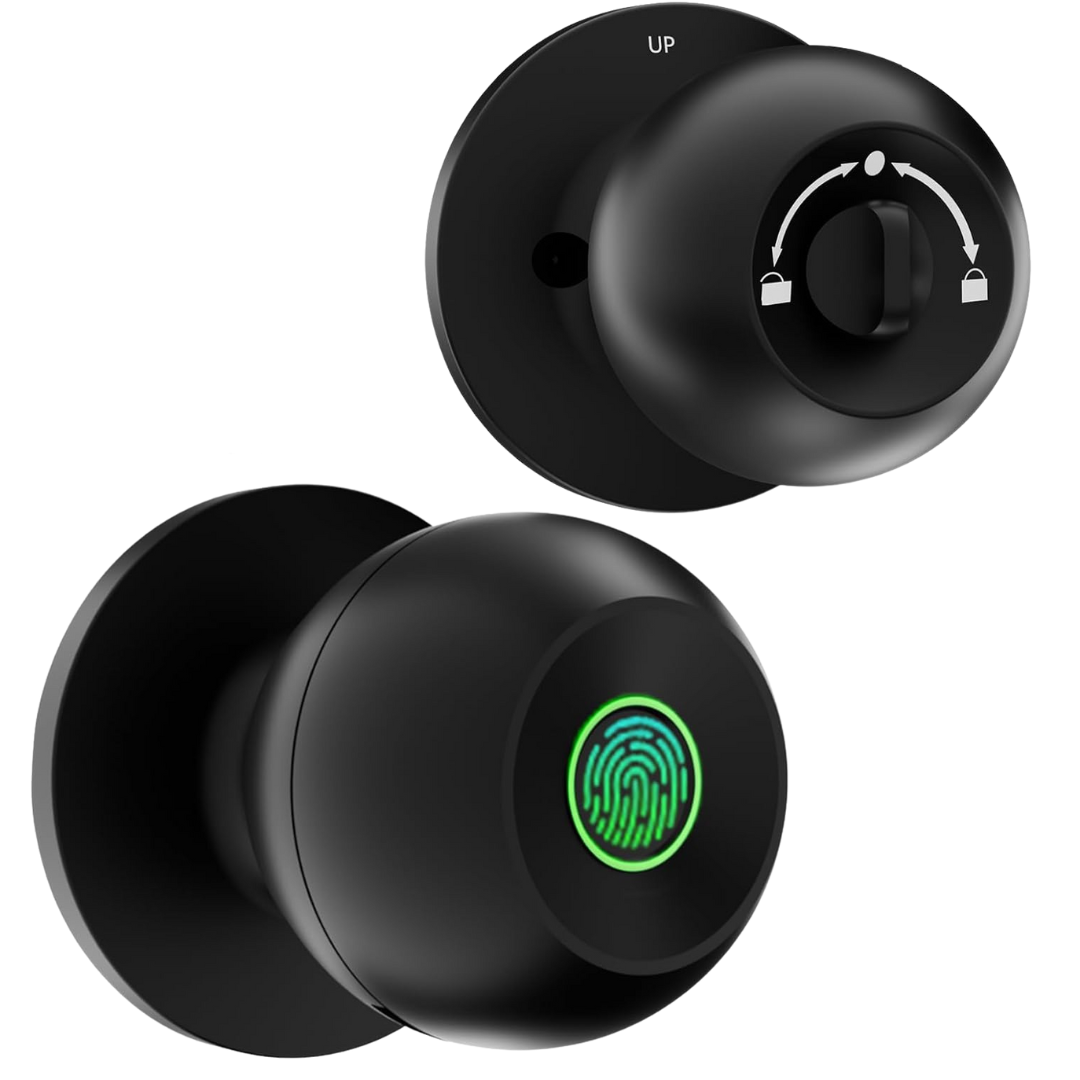 Smart Fingerprint Knob - Tuya App (Black)