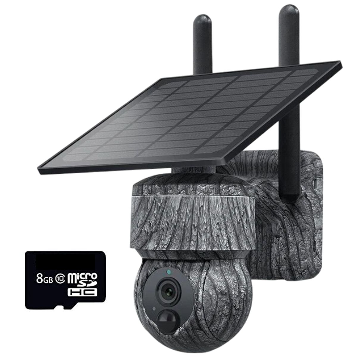 Camouflage Wireless Operated Heavy Duty Solar Security Camera, 8GB SD