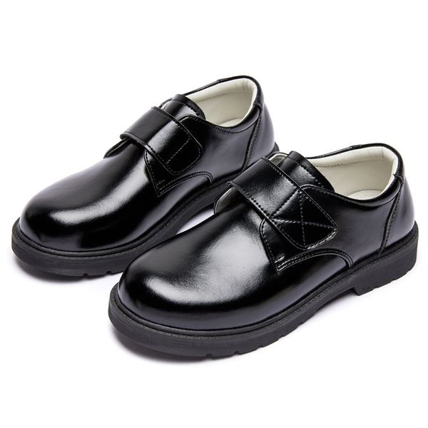Boys Leather Shoes School Shoes One Strap Soft Sole British Style Black