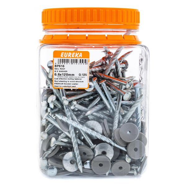 EUREKA Roof Nail &amp; Cap 6.6 x 120mm* Q:125 BP616