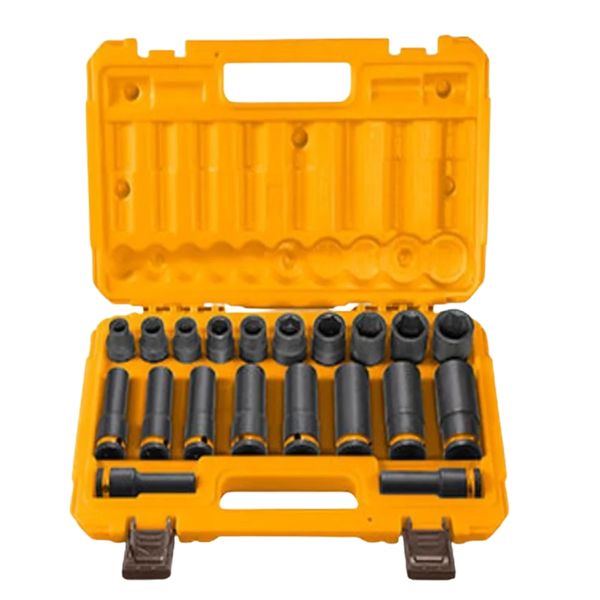Ingco - Impact Socket Set Deep in Case 1/2 - 20 Pieces