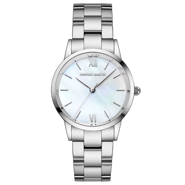 Hannah Martin Women's Paris Edition Watch - Silver with Pearl Dial