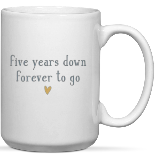 Five Years Down Forever To Go 5th Anniversary Gift Rock Slate