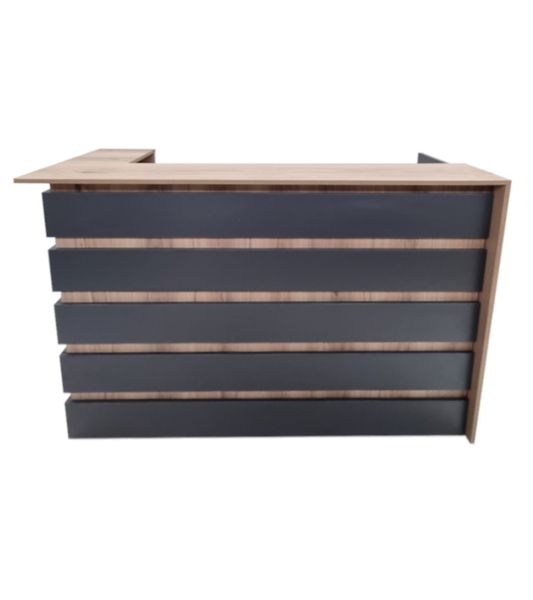 Duke Reception Desk - Sahara &amp; Storm Grey