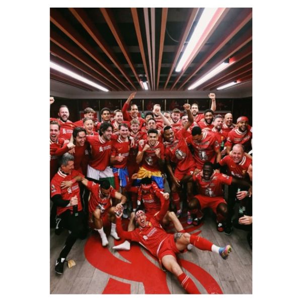Liverpool Locker Room Celebrations Poster - A1