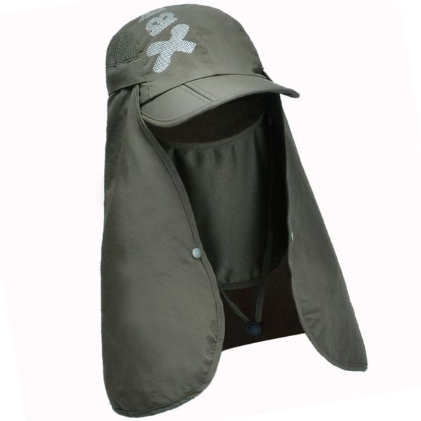 Quick-Dry UV Protection Neck Flap Sun Hat for Fishing Camping Outdoor