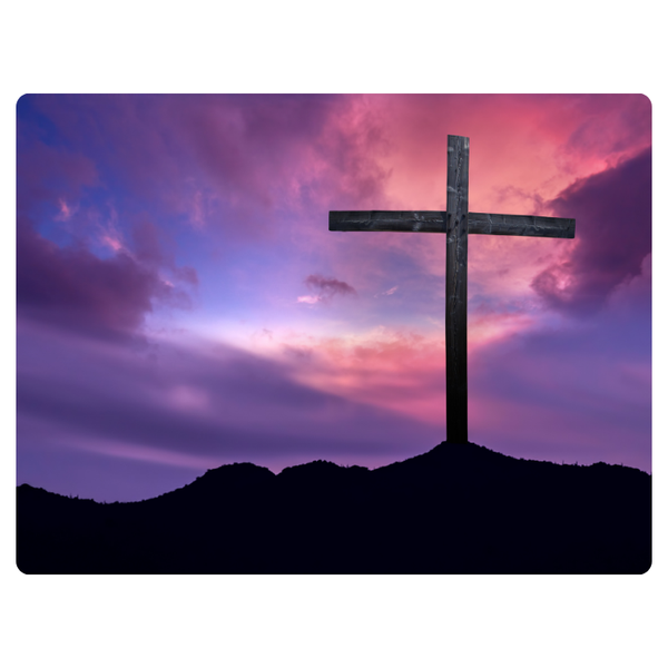 Pink Purple Sky Cross Printed Mouse Pad