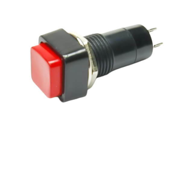 R18-23B RED Square Momentary Push Button Switch SPST 3A 125VAC