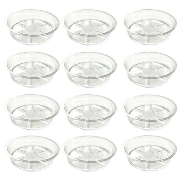 Garden 12pcs Plastic Plant Saucers Durable 5-Section Drainage (15.24 cm)