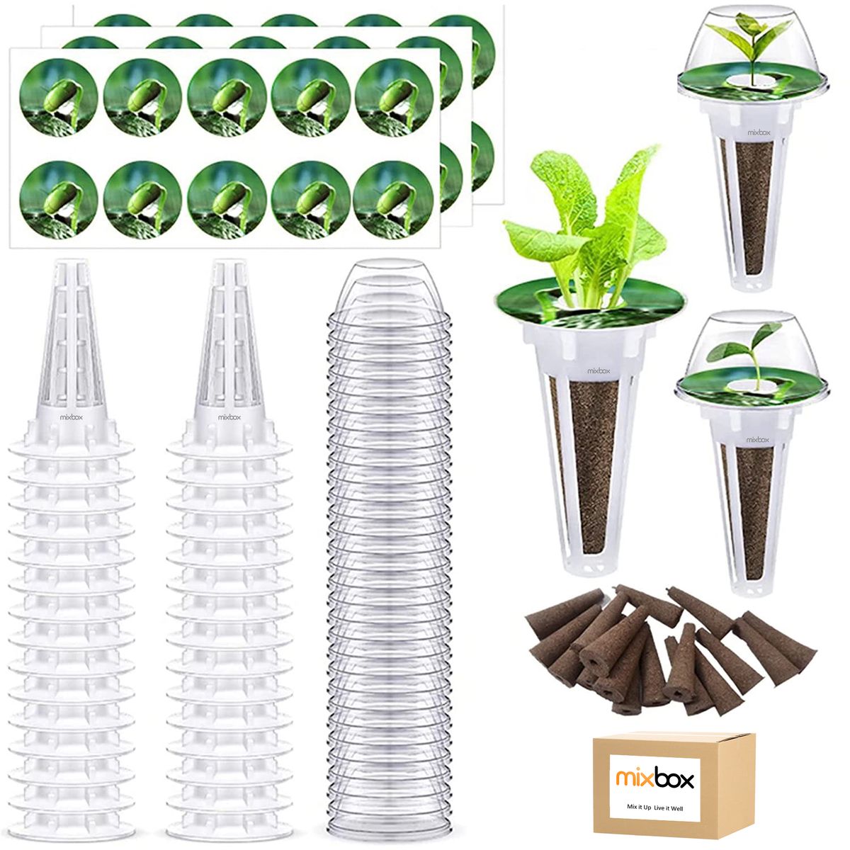 Mix Box Hydroponic Seed Pod Growing System Kit for Indoor Garden – 96 Pieces