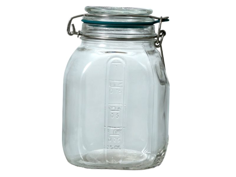 Glass Canister with Cliplock Lid 1Lt