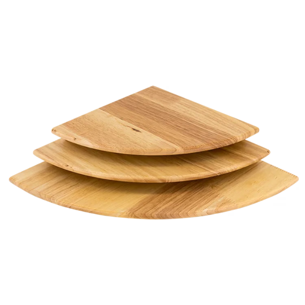 Wooden Floating Triangle Shelf Set - 3 Corner Shelves