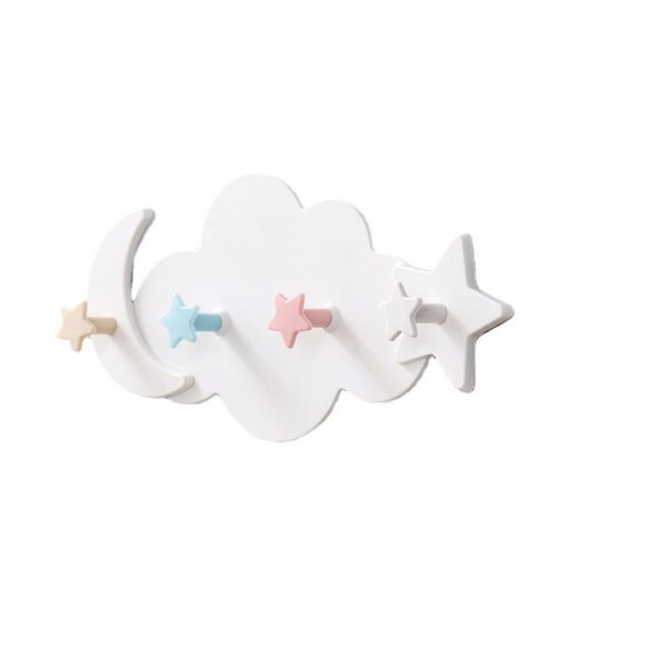 Cloud Shape Wall-Mount Room Decor Utility Hook Star &amp; Moon Utility Hook