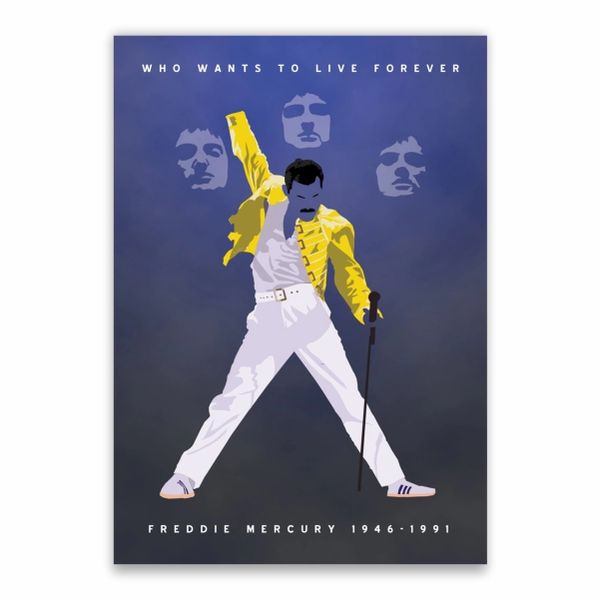 Freddie Mercury Who Wants To Live Forever Poster - A1