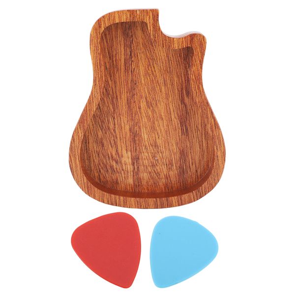 Wooden Guitar Pick Box with 2 Picks