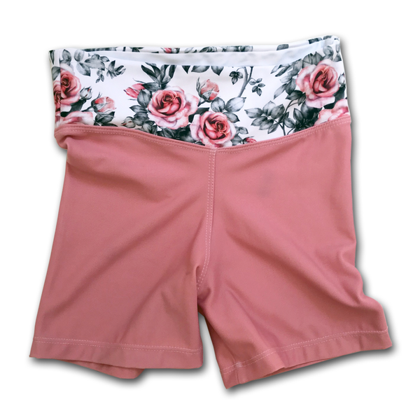 StrutActive CoralRose HWaist Lycra Shorts for Gym, Yoga or Sport Made in SA