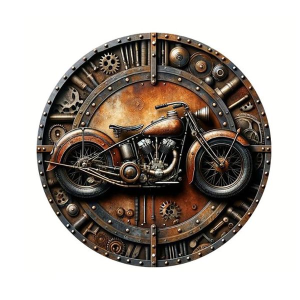 Mechanical Motorbike Metal Sign - 20cm