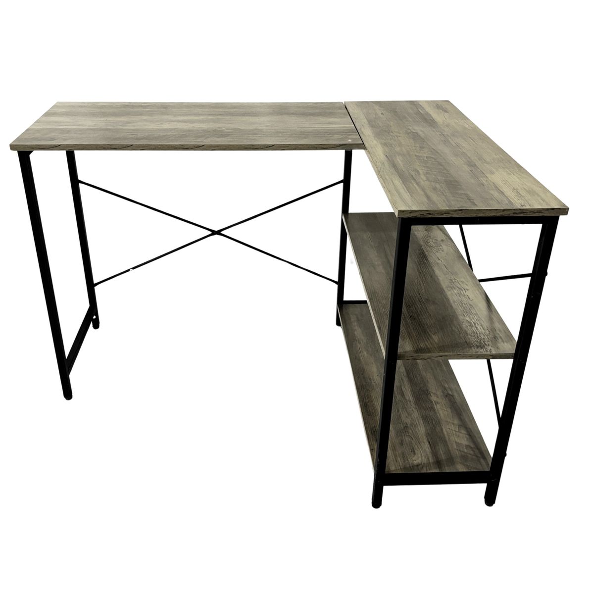 Refined Spaces - Studio Workstation Desk - L-Shaped with Shelves