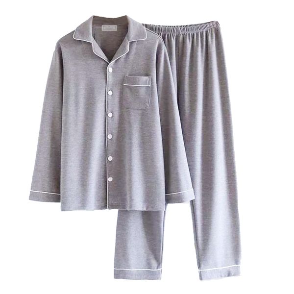 PJ Warehouse Melange Grey Button Down Winter Men's PJ