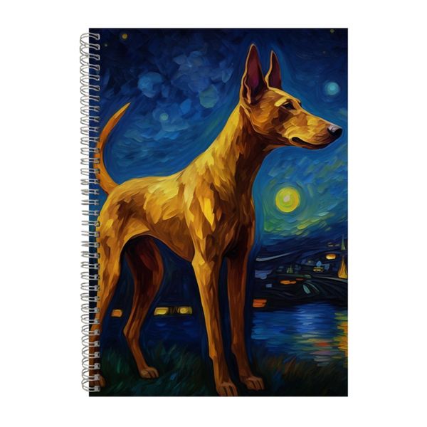 PHARAOH HOUND Starry Night Notebook Art Gift Idea Notepad Pad 114
