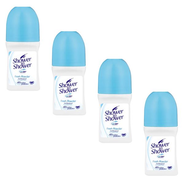 Shower To Shower Fresh Powder Ladies Anti-Perspirant Roll-On - 4 x 50ml