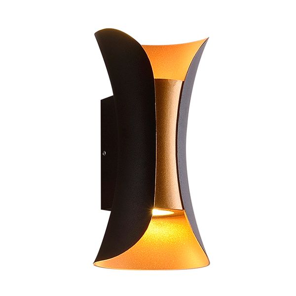 Modern Waterproof Outdoor Wall Lamp Black + Gold 6000k Large-MRUL