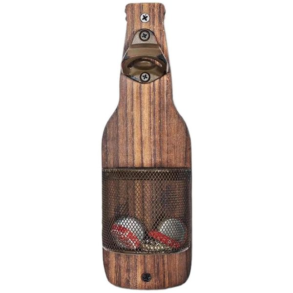BeerBottle Opener Wall Mounted Container, Wall Mounted Bottle Opener