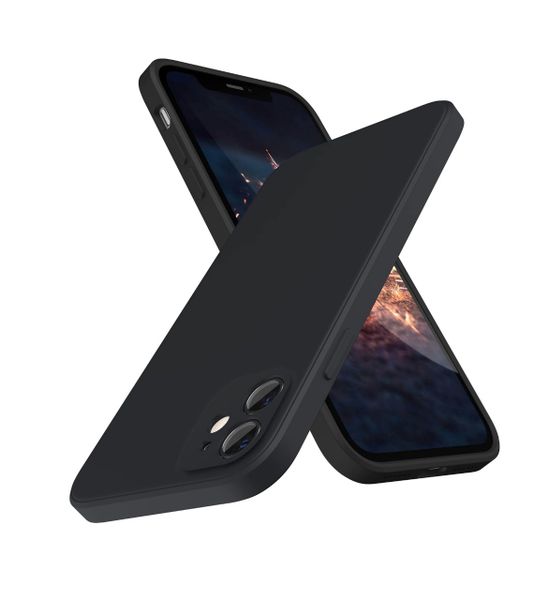 Liquid Silicone Back Case For Apple Iphone 12 Mini- Black