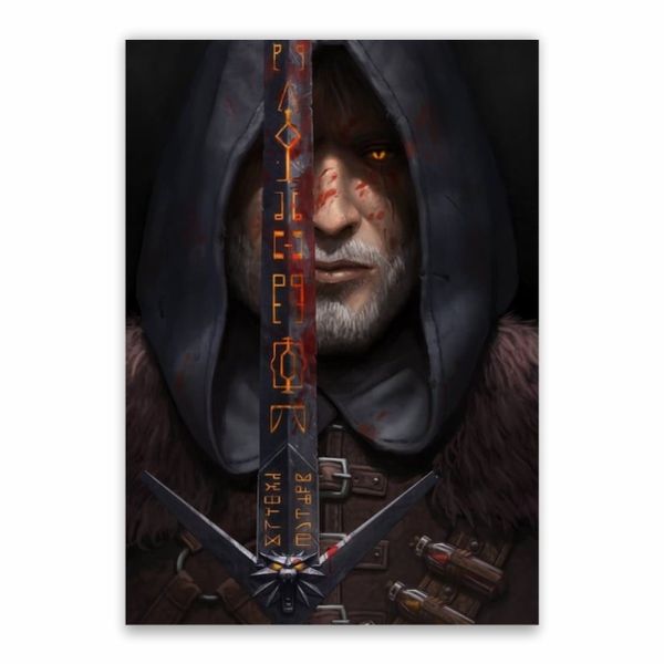 Geralt of Rivia Sword Poster - A1