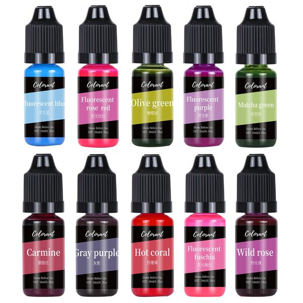 10 Pack Multi-Purpose Liquid Candle Dye Set - 10ml - Set 1