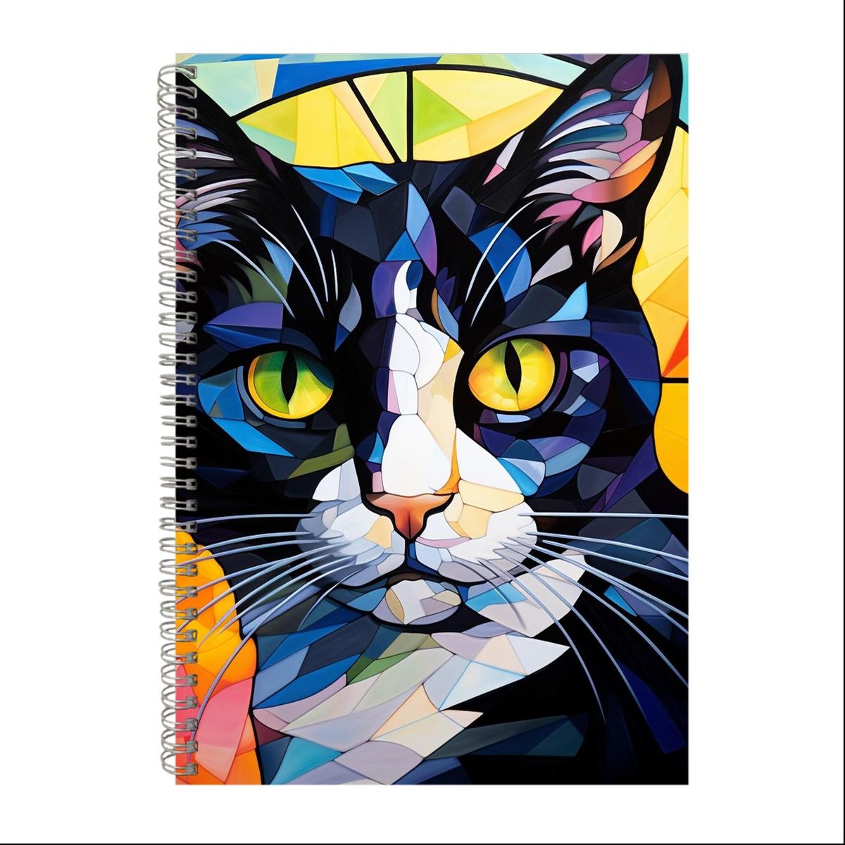 TUXEDO CAT IN COLORFUL STAINED GLASS Gift Idea A4 Notepad 228 | Shop ...