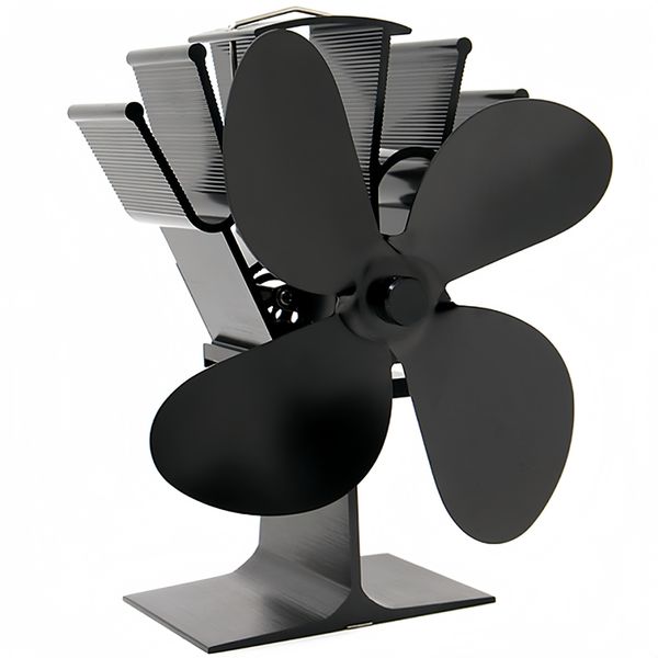 4 Blades Wood Stove Fan Heat Powered Fireplace Fan for Wood Burning Stove