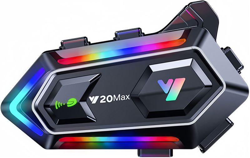 Motorcycle Helmet Bluetooth Headset,RGB Lighting Bluetooth 5.3 Headphone