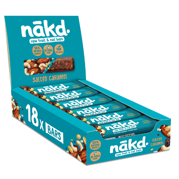 nakd. Salted Caramel - Raw Fruit &amp; Nut Bars - Vegan - 18 x 35g