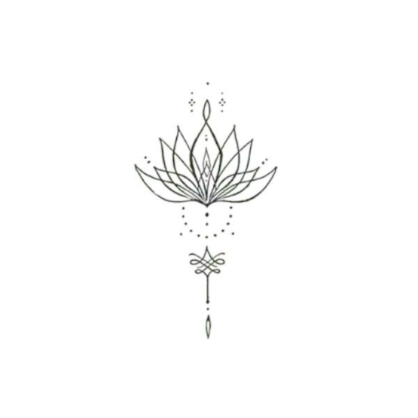 Beautiful Lotus Mandala Designed Temporary Tattoo - Black