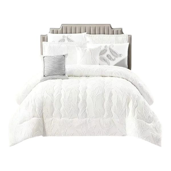 Elegant Luxury Bedding With Decorative Pillow -7 Pcs Super King Size